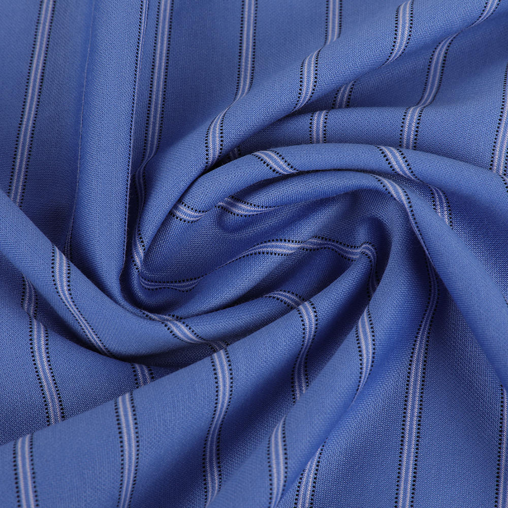 Seesami-Point Easy-Care LA hengittävä ja mukava raidallinen puuvilla-polyester Jacquard-paitakangas Seesami-Point Easy-Care LA hengittävä ja mukava raidallinen puuvilla-polyester Jacquard-paitakangas