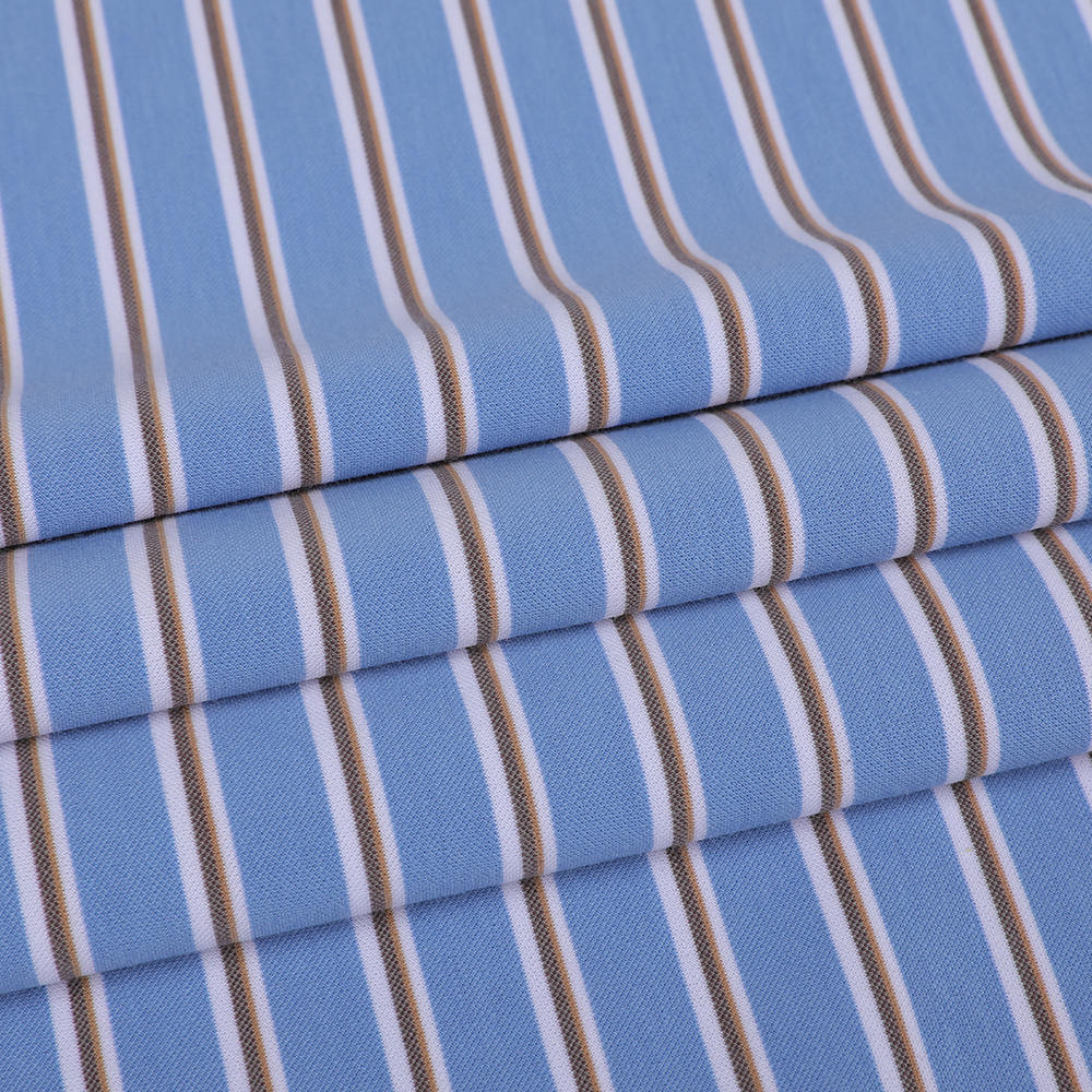 Seesami-pisteen terävä raidallinen jacquard-paitakangas Seesami-pisteen terävä raidallinen jacquard-paitakangas